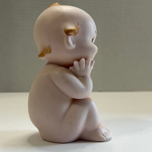 Vintage Norcrest Porcelain Bisque Kewpie Piano Baby Brown Eyes 5" Japan - Picture 4 of 10